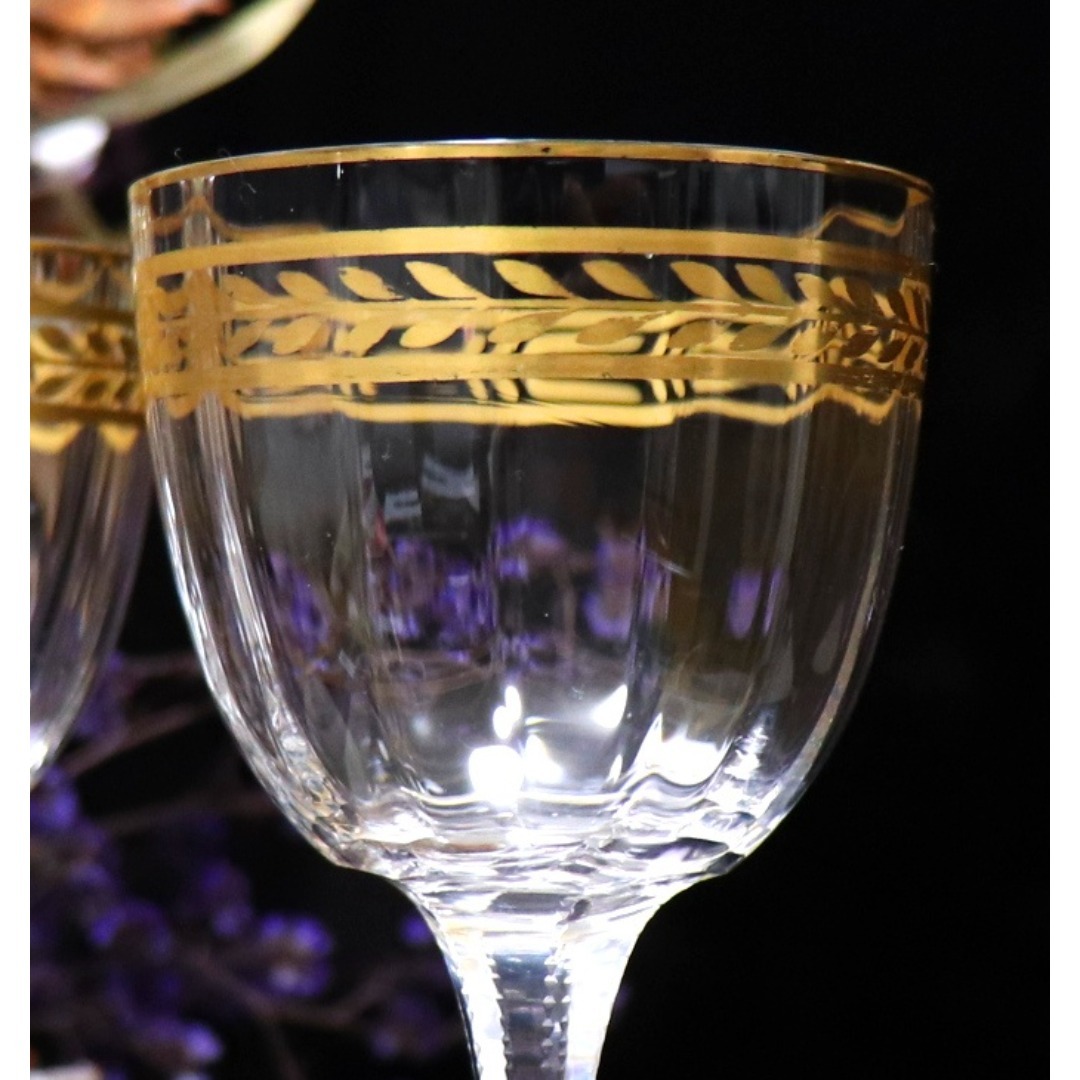 Baccarat - オールド・バカラ 1900年頃 金彩 グラス2客 ゴールド