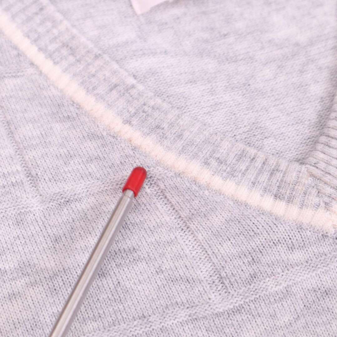 MU SPORTS ミエコウエサコ ゴルフ ウール混 ロゴ刺繍♪ Vネック ニット