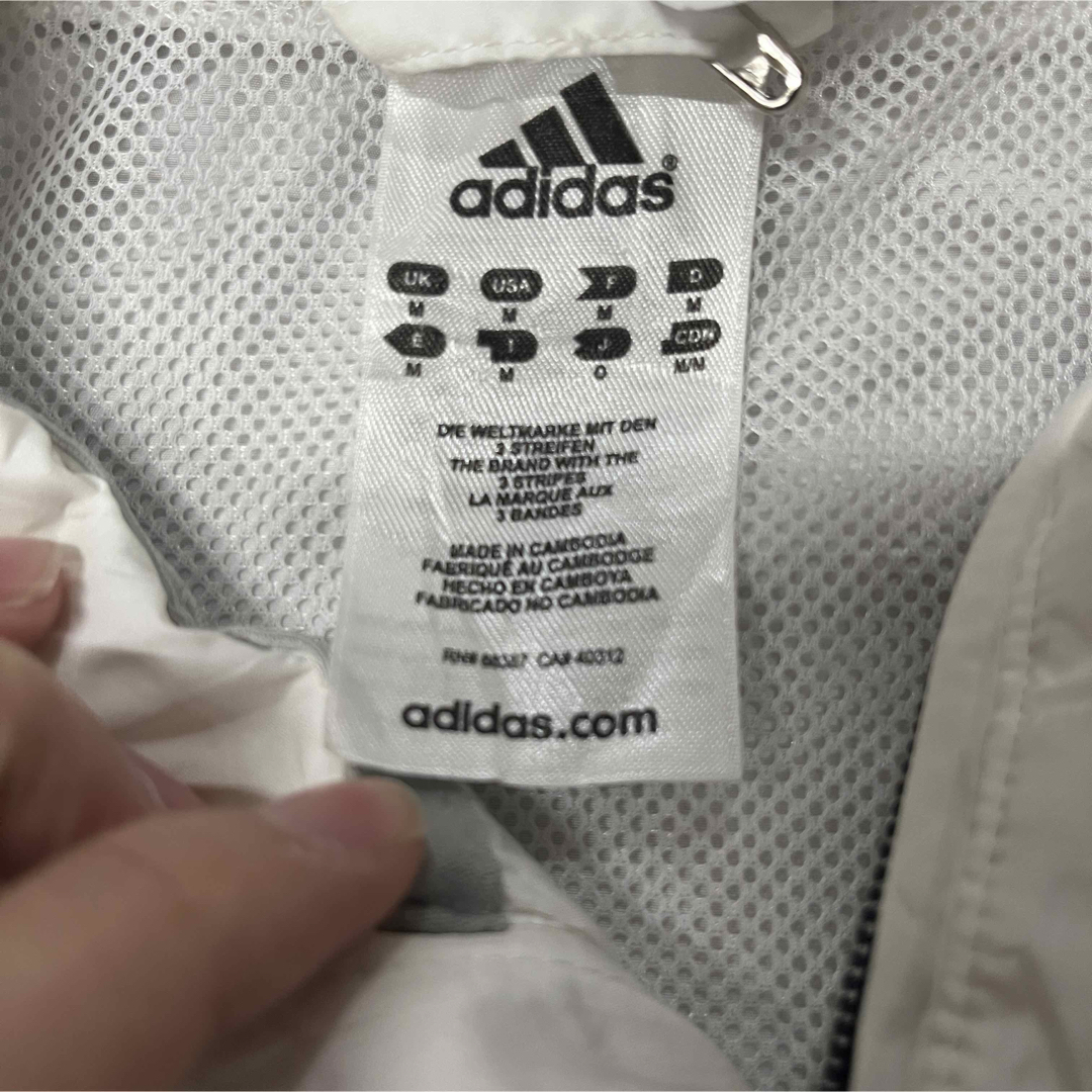 adidas - adidas ナイロンジャケット ホワイト ストライプの通販 by