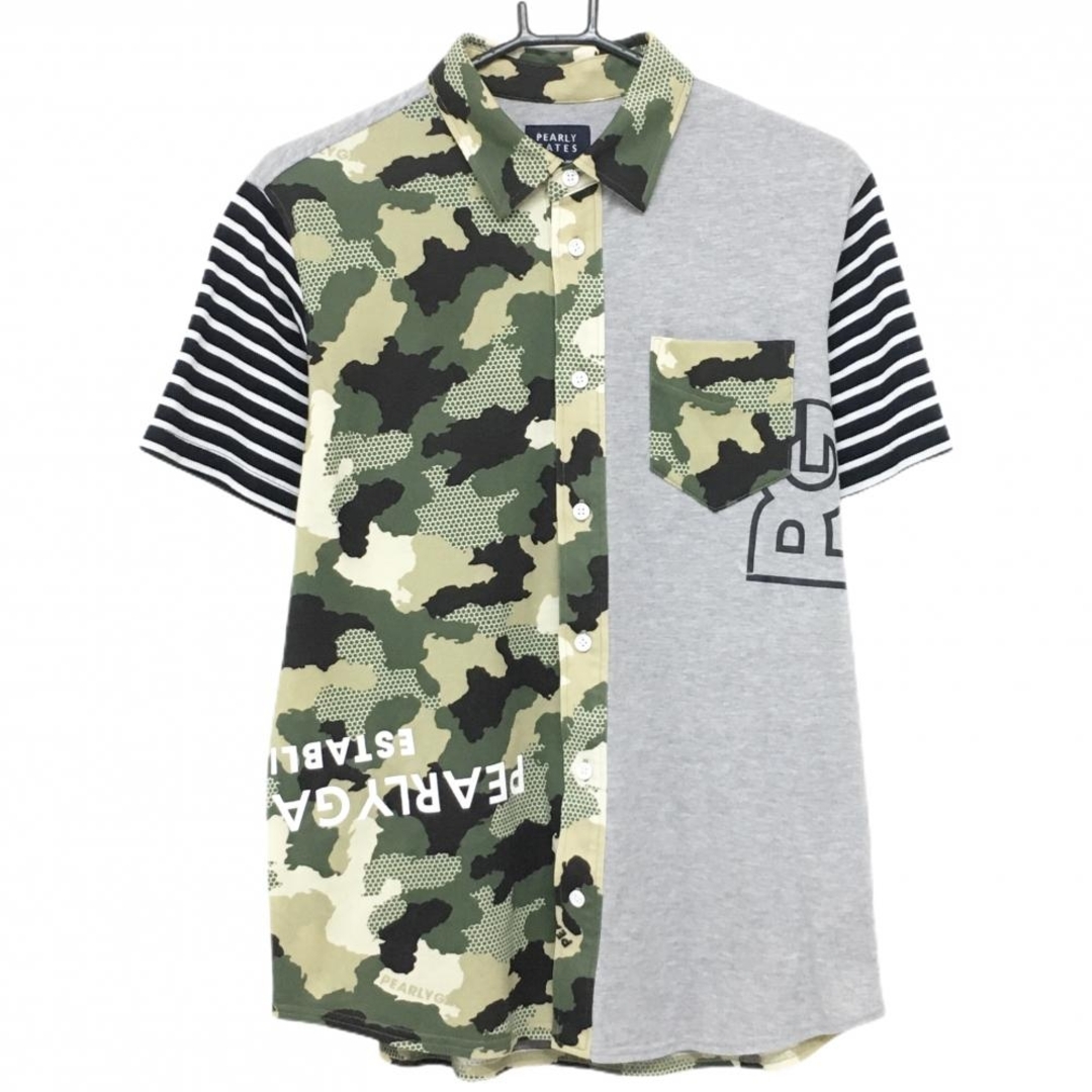 PEARLY GATES - 【超美品】パーリーゲイツ 半袖シャツ グレー×カーキ