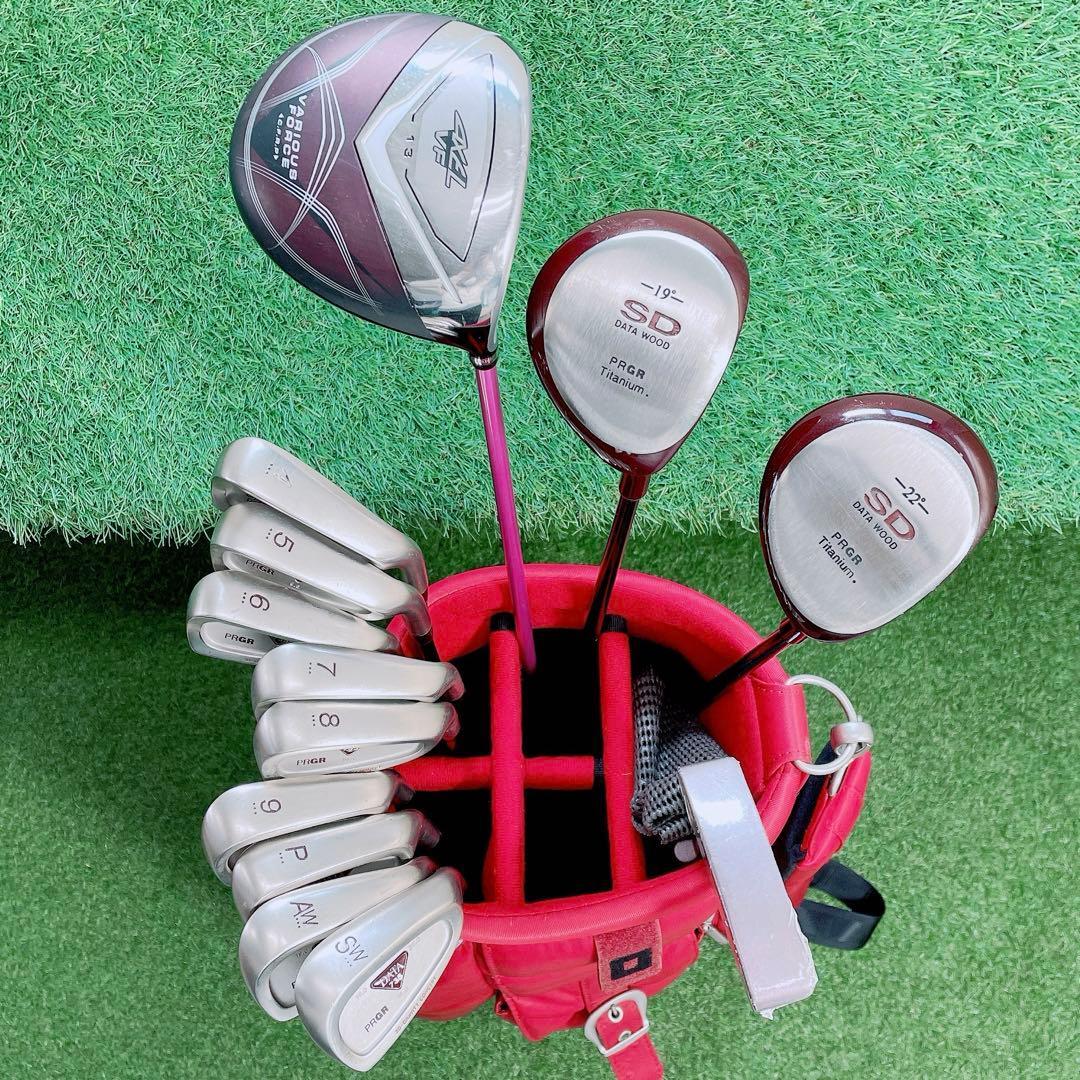 ツルヤ アクセル VF ゴルフクラブ レディースセット SD 初心者 N2122の