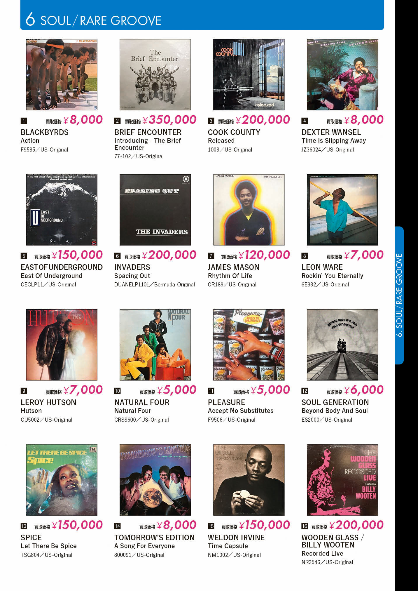 レコード高価買取リスト SOUL/RARE GROOVE【HMV record shop/2025