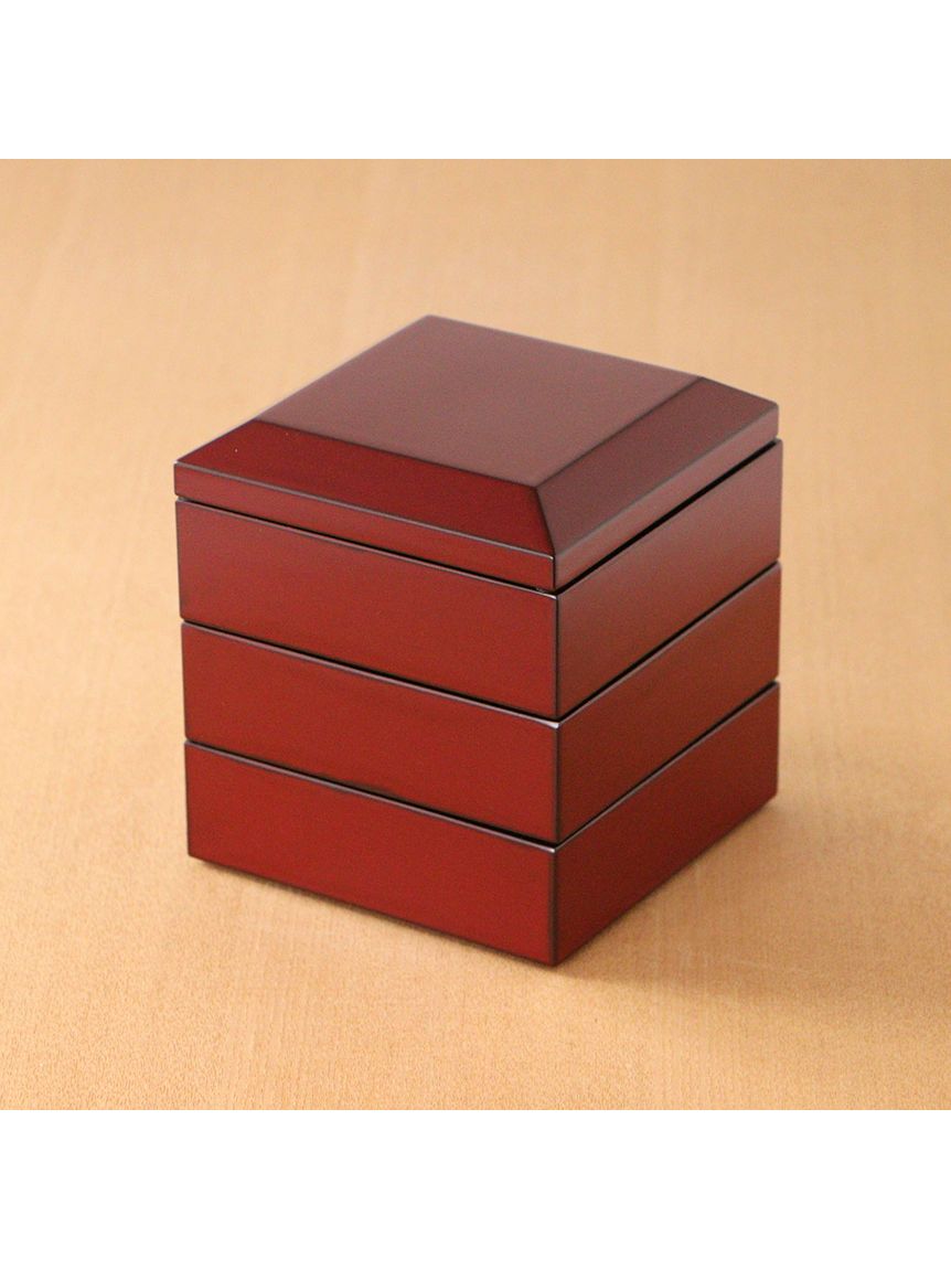 面取三段重 古代朱 内黒（木の食器）｜Madu（マディ）｜HAKKA公式