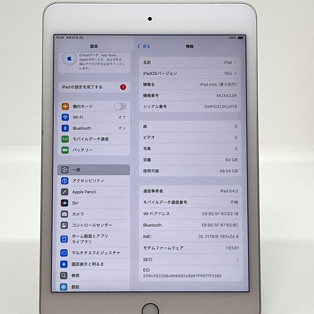 ムスビー｜iPad mini 第5世代 64GB SIMフリー バッテリー100% MUX62J/A