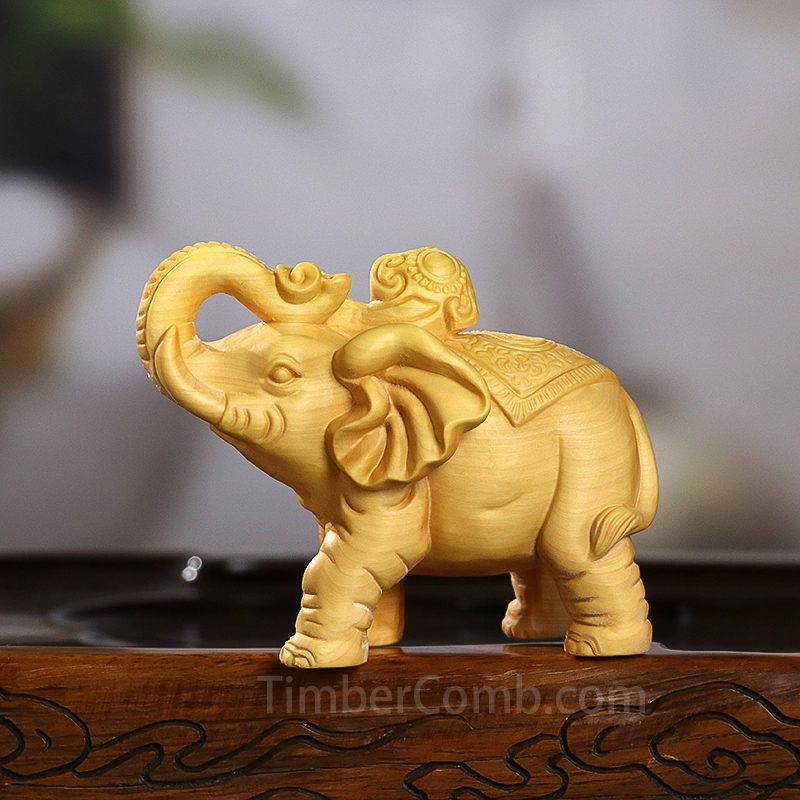 木彫り 象 置物 エレファント ゾウ フィギュア 動物の置物 小物 インテリア