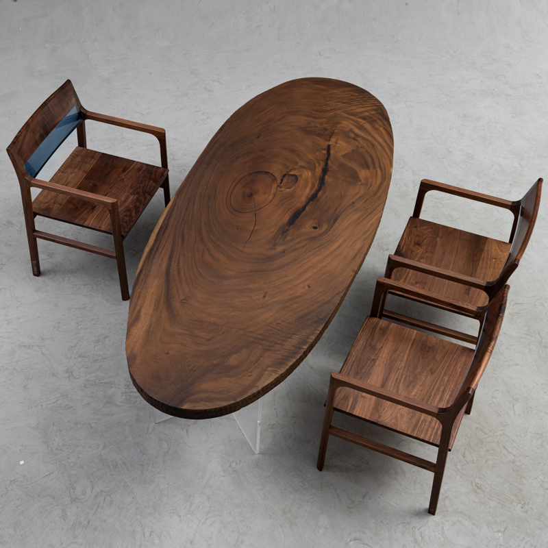 手付金】Ever Wood 木製楕円形ダイニングテーブル天板 | 唯一無二の