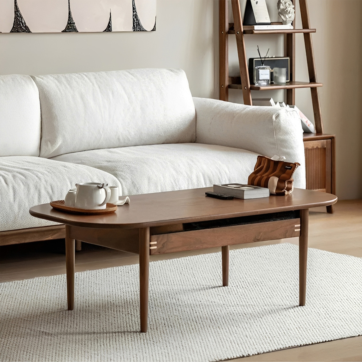 Woody Prime Walnut 収納引き出し付きセンターテーブル | 整える・飾る