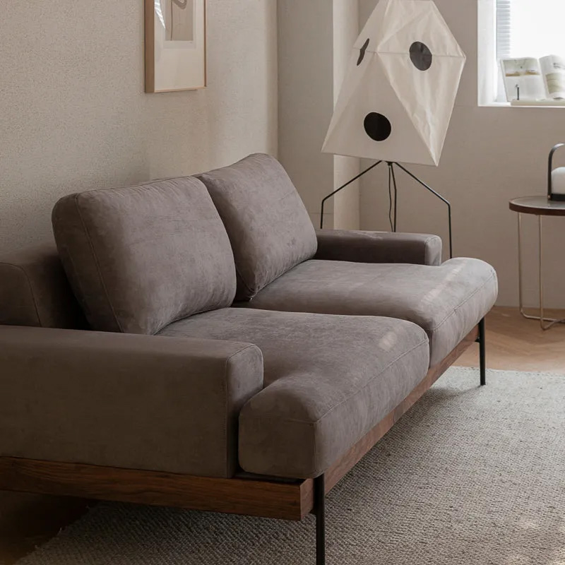 Woody Prime Walnut 木製フレームファブリックソファ【カスタマイズ可