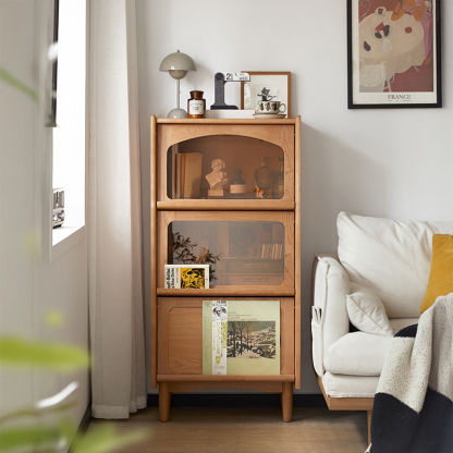 チェリー材 ナチュラル3段キャビネット | 北米産素材の美しさが映える