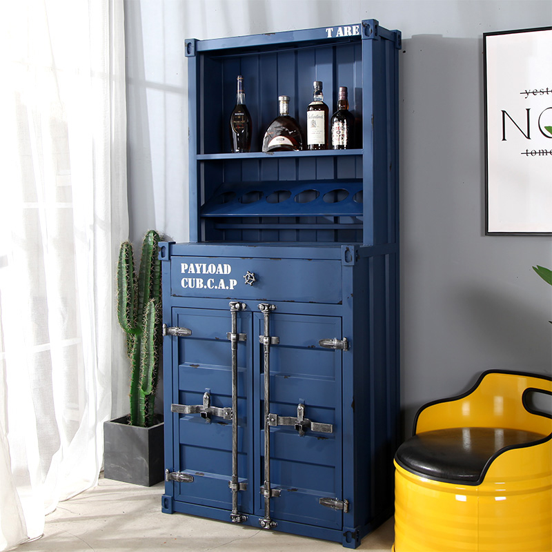 インダストリアルスタイルバーカウンターキャビネット | リアルな