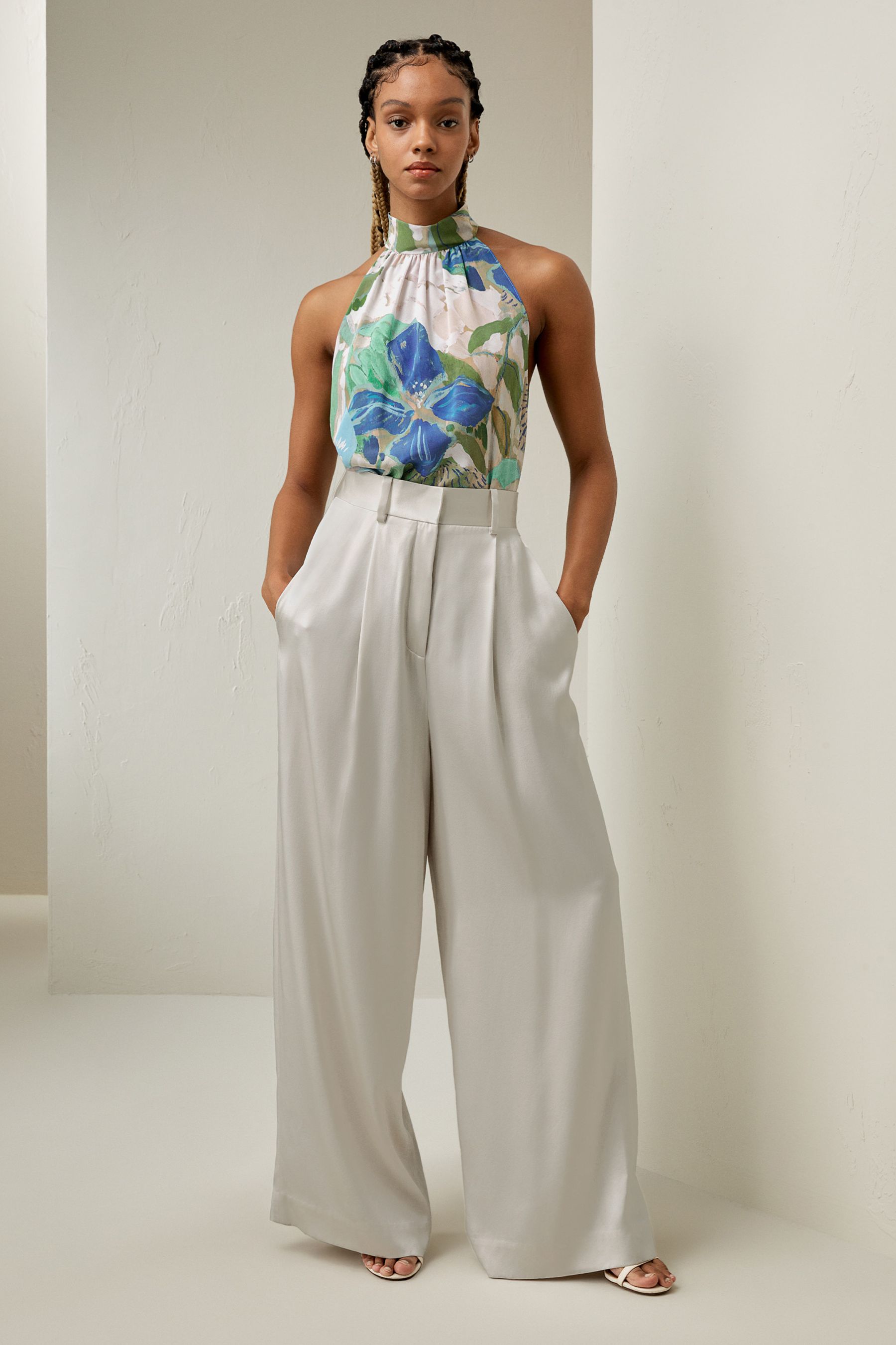 熱帯雨林 ホルターネック ノースリーブ トップス