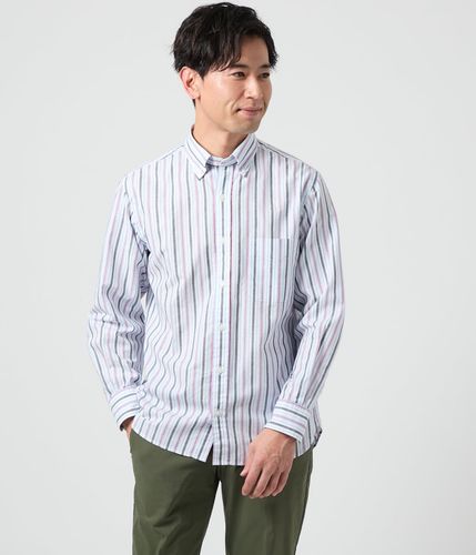 UCT】ライトグリーンストライプ 長袖ボックスシルエットシャツ