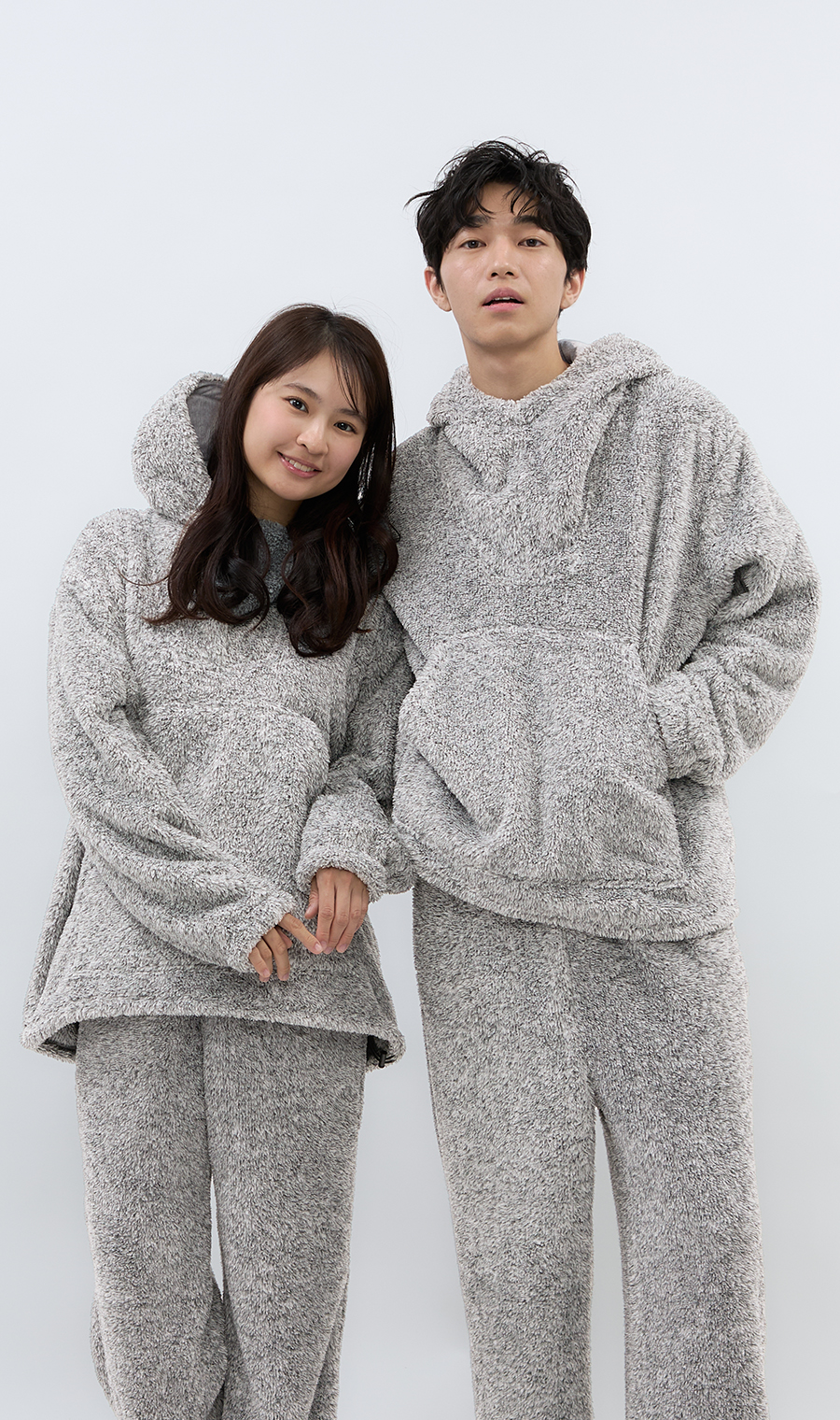 男女兼用】ほかリッチミックスフリースプルパーカー【セットアップ着用