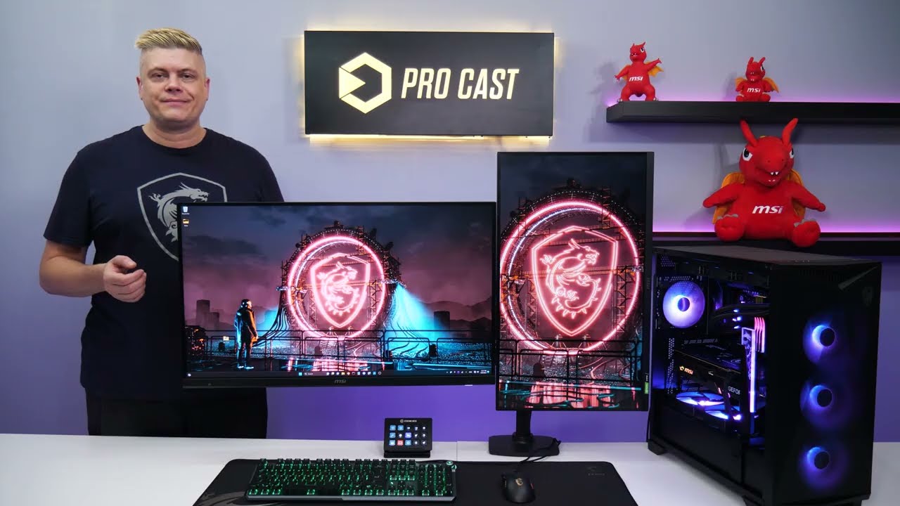 デュアルモニター一式 24.5インチ×2 アーム MSIキーボード付 マルチ