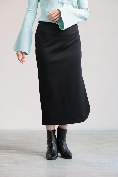 Mame Kurogouchi(マメ) Double Jersey Asymmetric Skirt BLACK