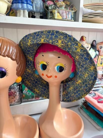 レトロ】ツイッギー風 ヘッドマネキン ディスプレイ・スタンド ピンク