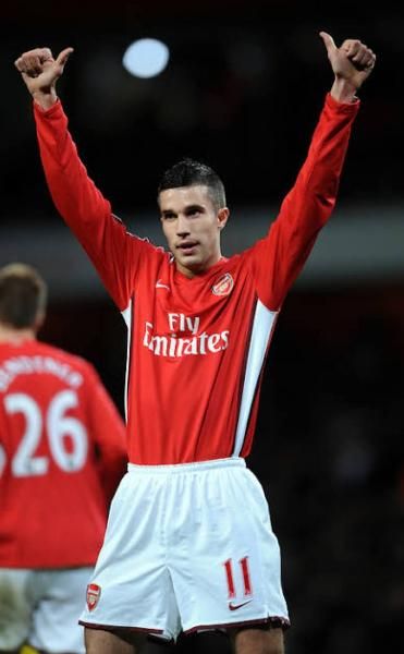 アーセナル（H）選手支給 長袖 08/09 v，ファンペルシー＃11 +