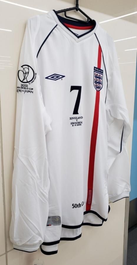 入手困難】00s イングランド代表 BECKHAM ベッカム ゲームシャツ 入手