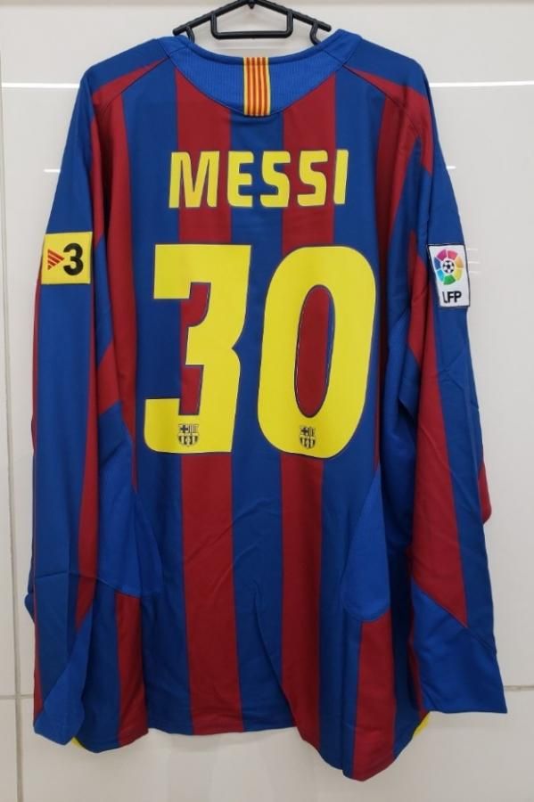FCバルセロナ（H）05/06 長袖 メッシ＃30 + TV3パッチ付き！