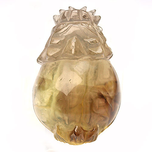 高品質 スモーキーシトリン ゼウスクォーツ 龍亀 ロングイ 財運 彫刻