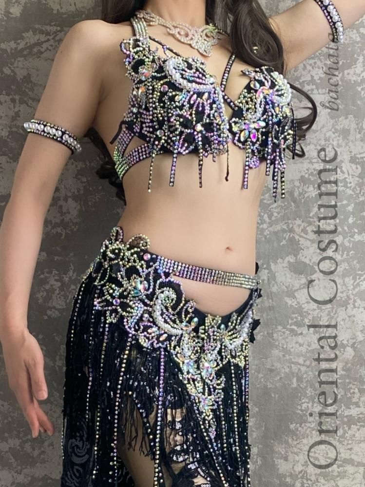 ベリーダンス衣装 ブラック CT0174 (ML/XL)