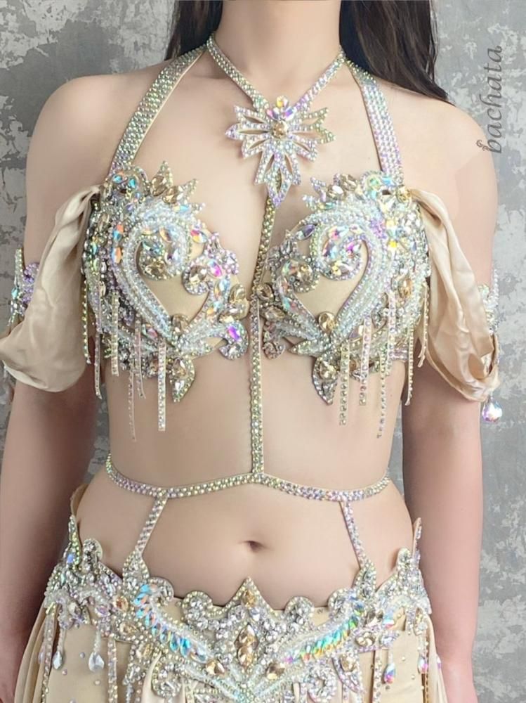 ベリーダンス衣装 シャンパンゴールド (M-L) CT0191 - bachata ベリー