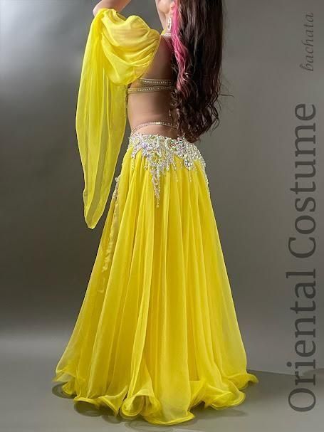 ベリーダンス衣装 ロマンティックレモン (M-L) CT2934 オリエンタル