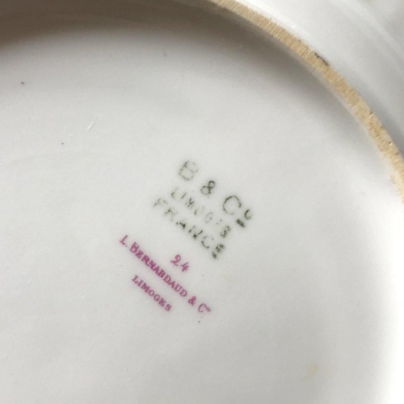 フランス製リモージュ デザート皿 小花と金彩の繊細さ