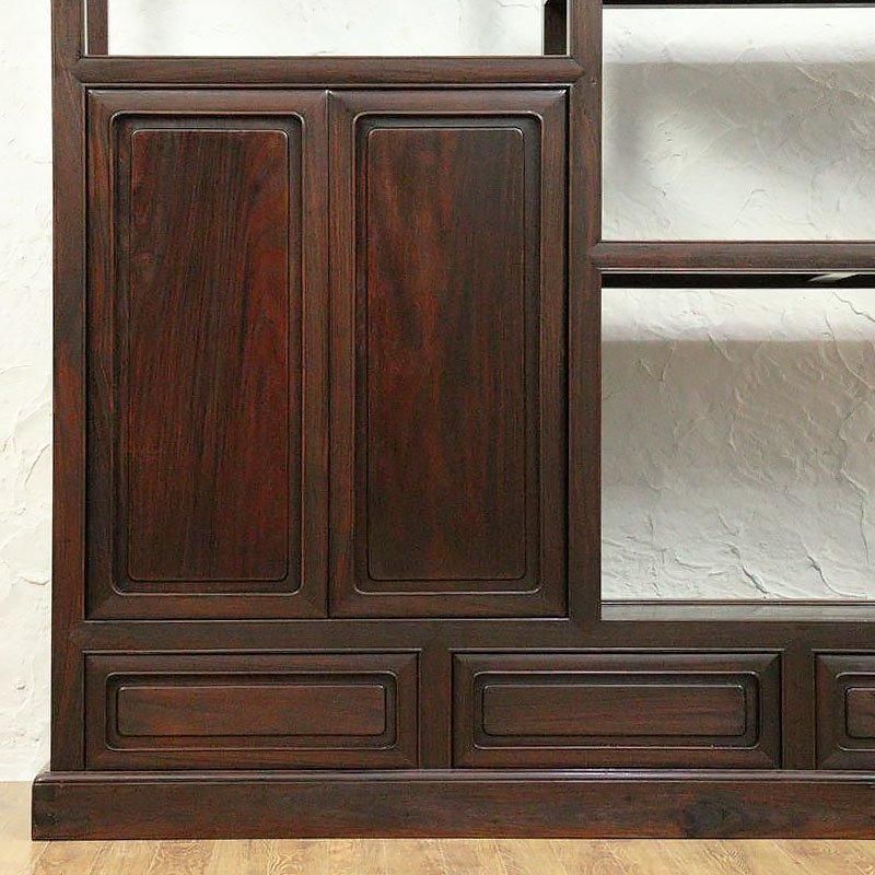 総紫檀 飾り棚 茶棚 アンティーク 和モダン家具