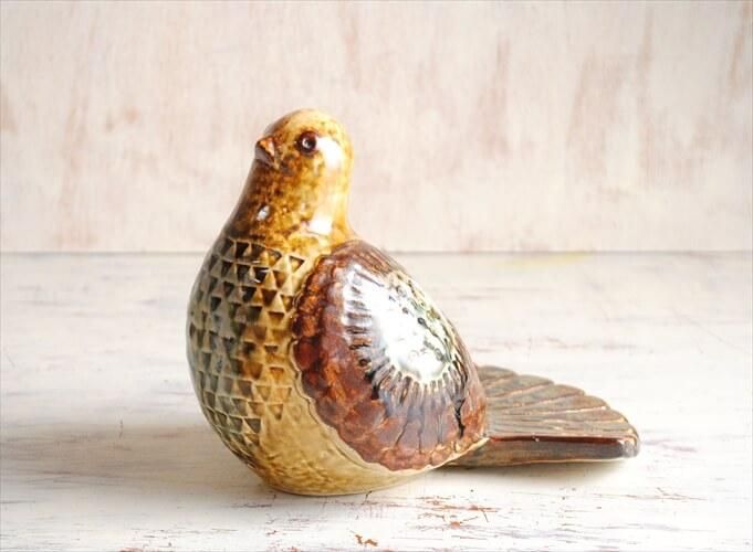 デンマーク製 スーホルム 陶器 鳥のオブジェ ヴィンテージ