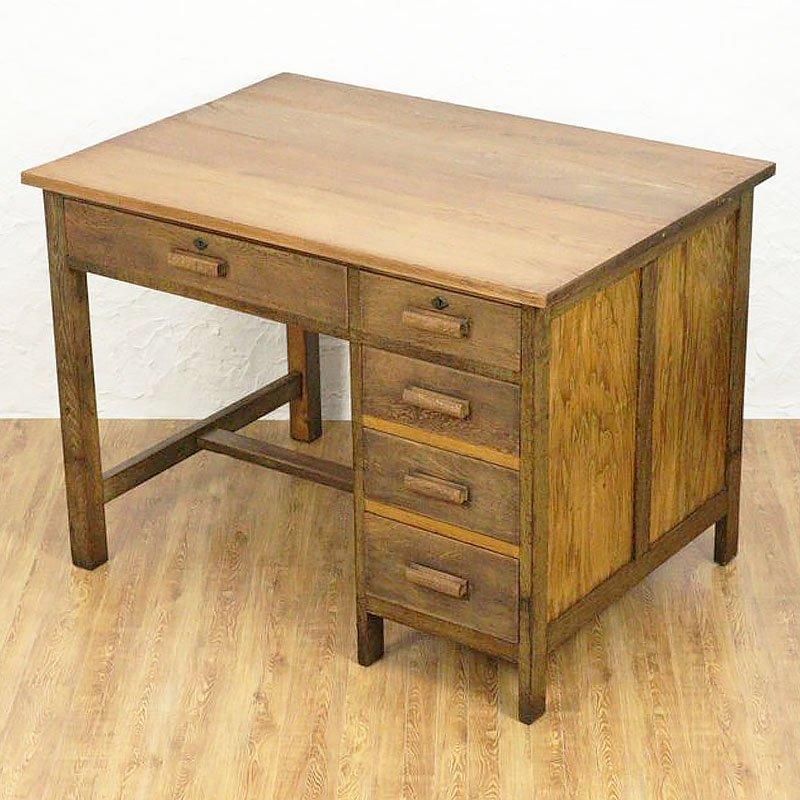 ヴィンテージ 昭和レトロ 木製 片袖机 勉強机 日本製