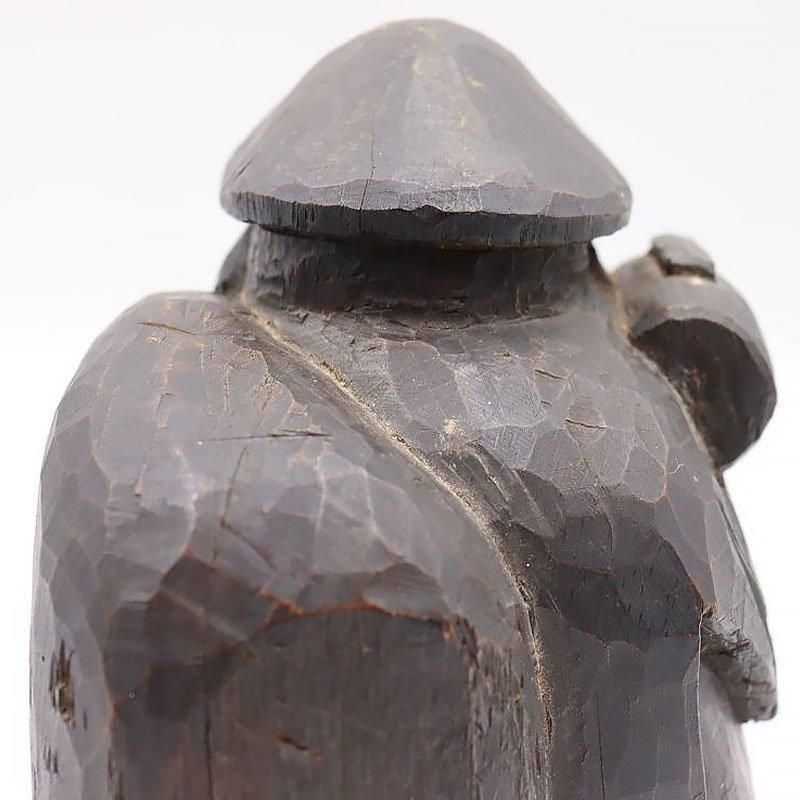 大正時代のアンティーク木彫り大黒天置物