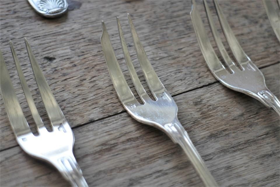 フランス製クリストフルシルバーケーキフォーク12本セット