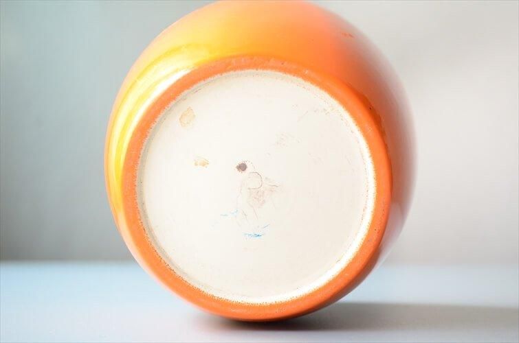 ドイツ製 ヴィンテージ オレンジ陶器鉢カバー