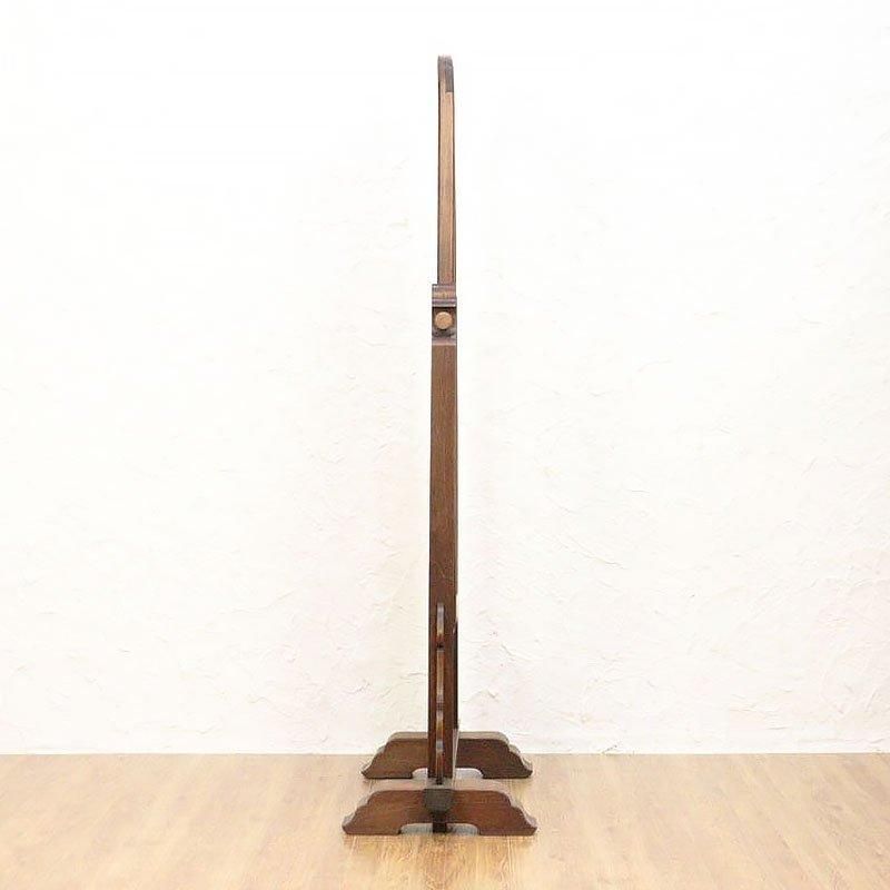 アンティーク ケヤキ材 桜透かし入り 和風姿見鏡