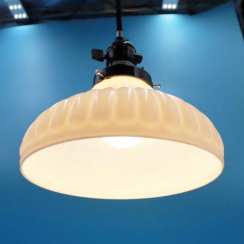 ヴィンテージ 昭和レトロ 電笠 ランプシェード 乳白 ガラス