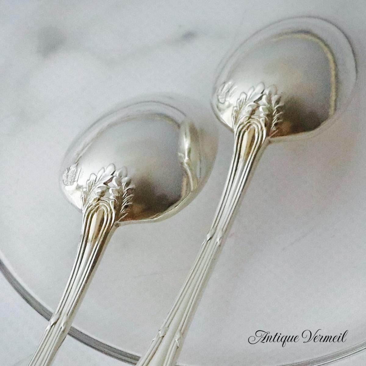 フランス製アンティーク銀スプーン ルイ16世スタイル2本セット