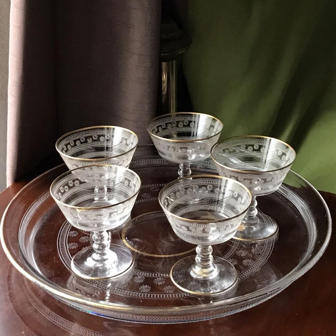 アンティーク オールドバカラ エトワール チェリー酒用セット