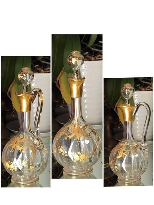 アンティークバカラ金彩薔薇模様ルイ15世様式ワインセット