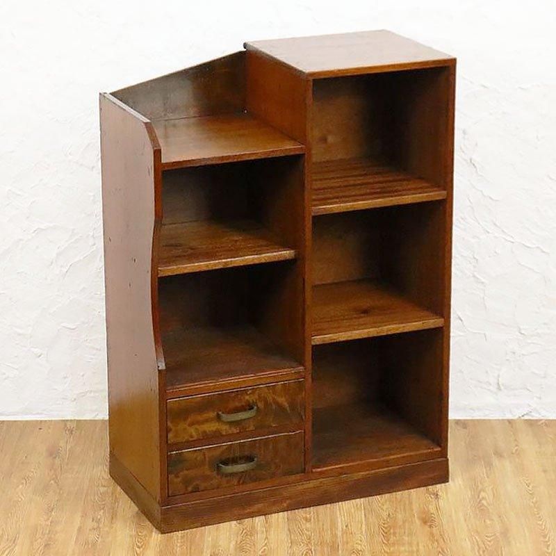 ヴィンテージ 昭和レトロ 本棚 キャビネット 天然木製