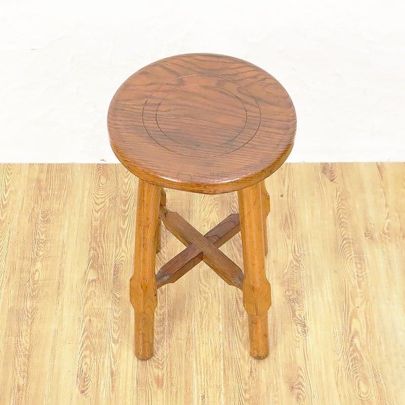 日本製 ヴィンテージ 丸椅子 スツール 昭和中期 杉とケヤキ製