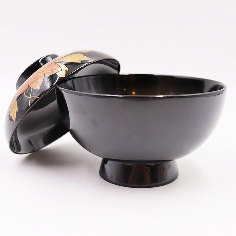 木製漆器 吸物椀 10客 金蒔絵 骨董 時代物 アンティーク175 漆器椀 蓋