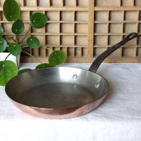 フランス製ヴィンテージ銅製タッパーウェアフライパン