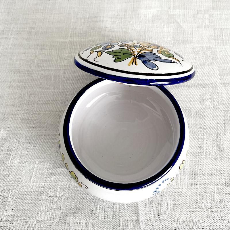 ヌヴェール窯製 華やかなお花柄の小物入れ