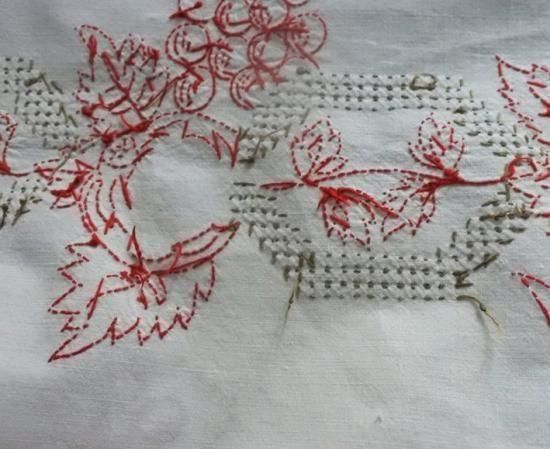 ハンガリー ヴィンテージ 手刺繍テーブルクロス