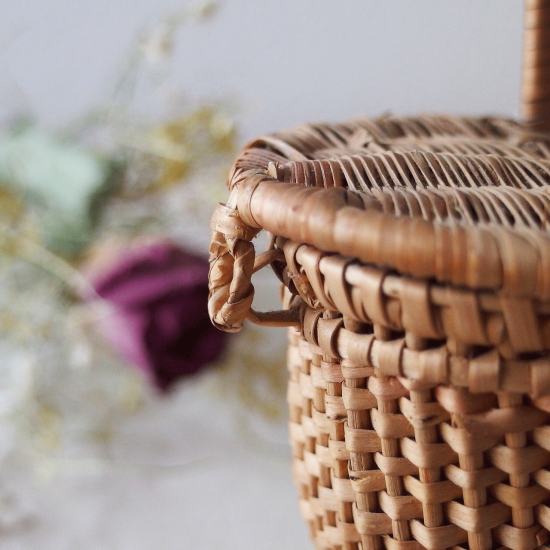 アンティーク バスケット パニエ | フランス 蓋付きのドールパニエ