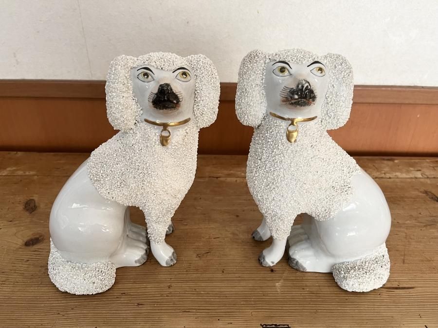 スタッフォードシャードック プードルペア - アンティークとテディベア