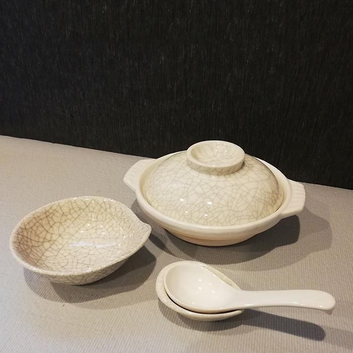 萬古焼 一人鍋セット 貫入
