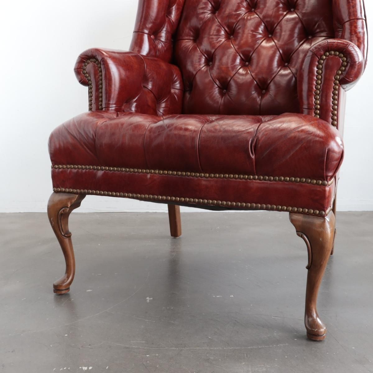 3169 アメリカ アンティーク チェスターフィールド オットマンセット