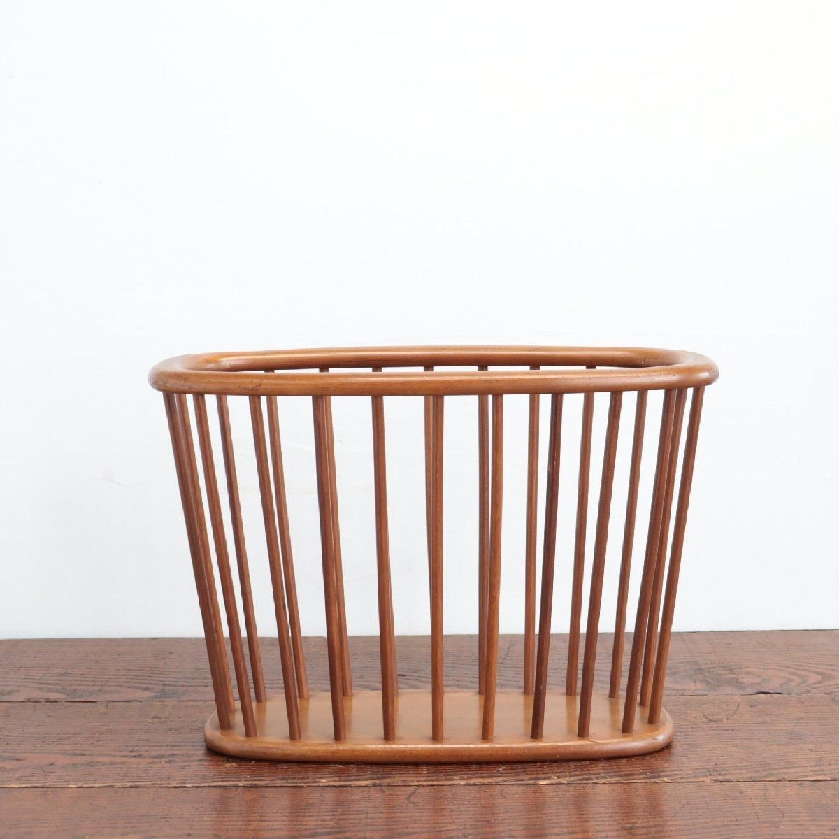 4858 アメリカ ヴィンテージ ミッドセンチュリー マガジンラック 木製